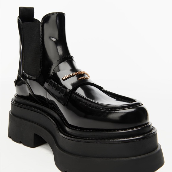 Alexander Wang carter platform loafer boot in leather - Picture 4 of 9